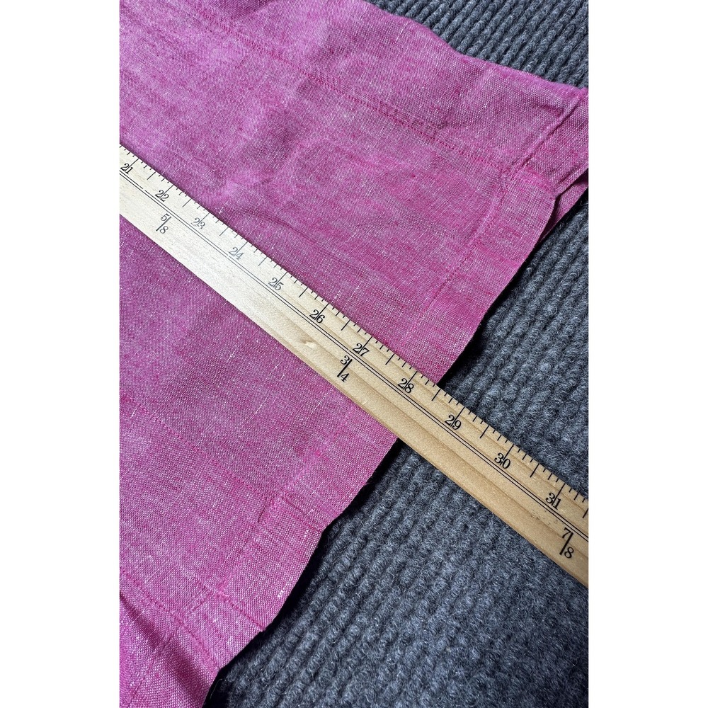 Baird McNutt Linen Shirt Mens Large Pink Short Sleeve Murano Slim Fit Button‎ - Picture 2 of 8